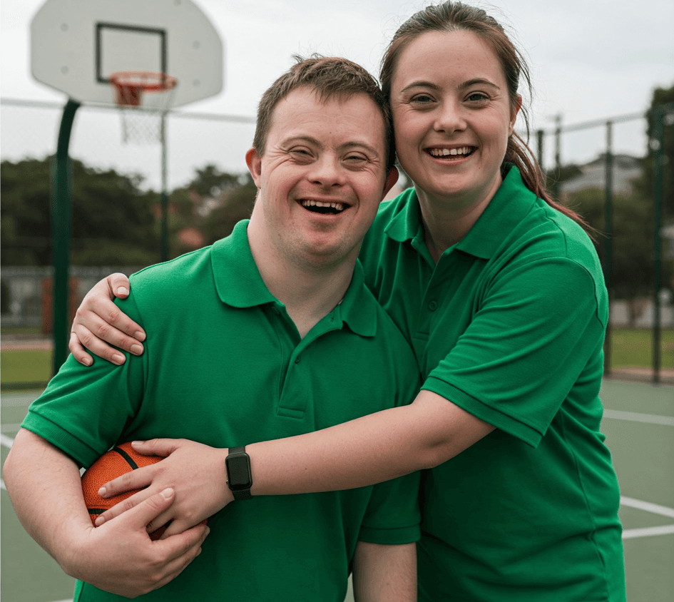 Caring professionals working with clients